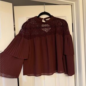 Abercrombie And Fitch Burgundy Blouse Size M